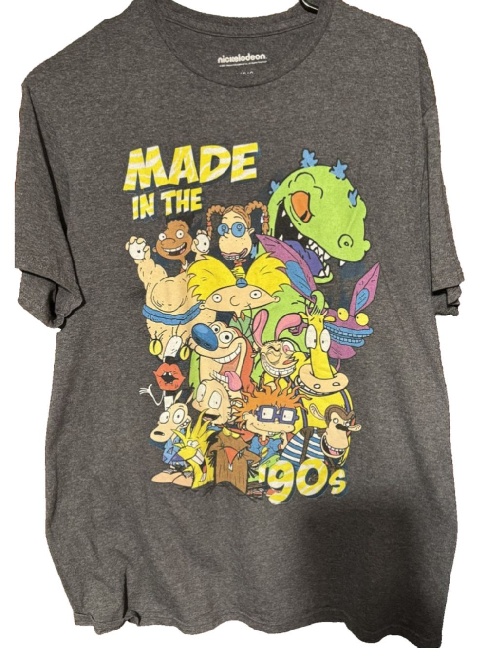 Nickelodeon Made in the 90's T-Shirt Men L Gray Rugrats